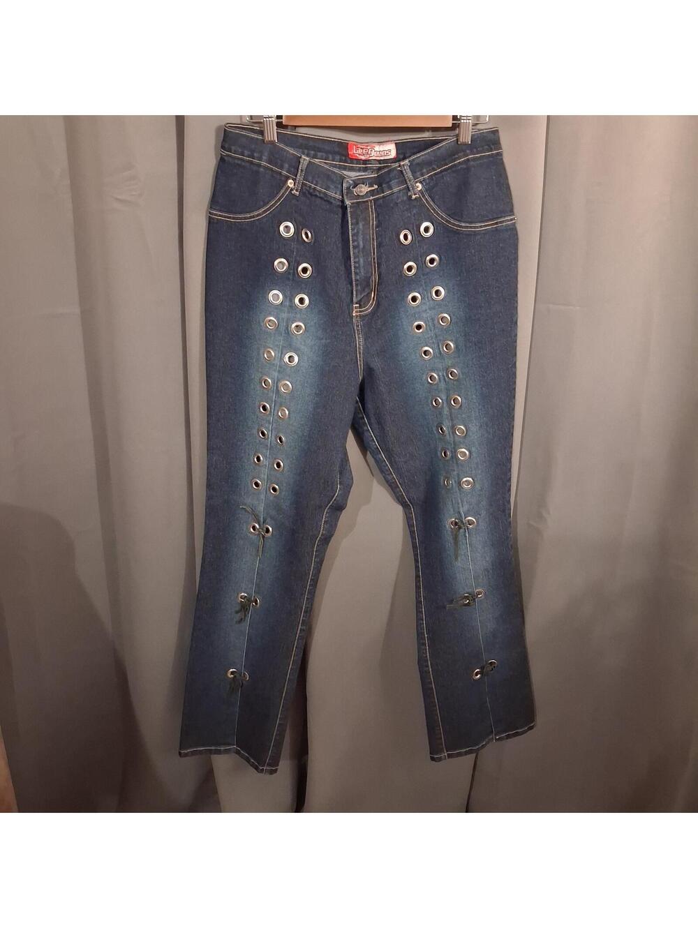 Lazer Brand Blue Denim Jeans with Eyelet Detailing